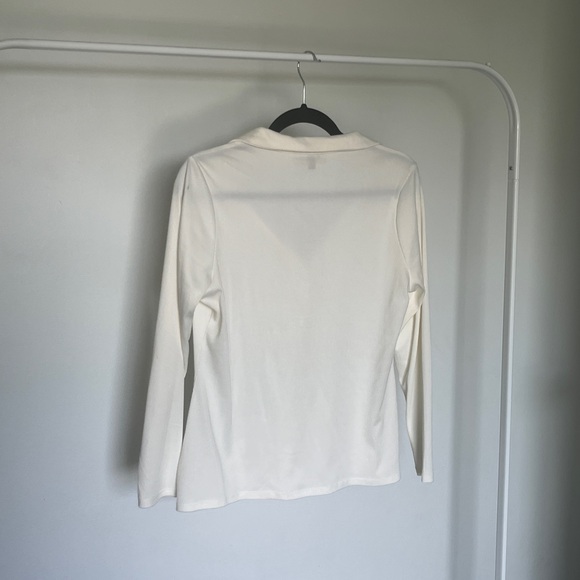 Ladies cream low neck button down size small Lily Morgan - Picture 3 of 3